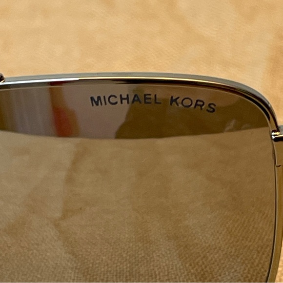 MICHAEL KORS Stratton Aviator Sunglasses Silver Metal Mirror MK1096 - Picture 4 of 7